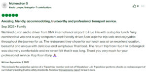 The review of van rent Bangkok.