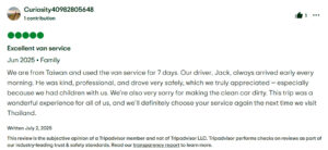 Review van rental in Bangkok.